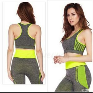 Neon Yellow Activewear Bra & Leggings Set (Fits S,M,L)